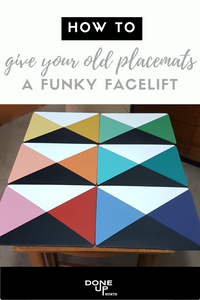 How to Upcycle old placemats with cool Geometric designs