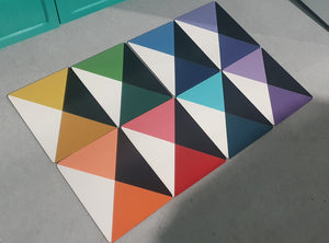 Done up North design geometric colour cube placemats
