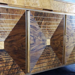'Vortex' - Vintage Mid Century Walnut sideboard with optical effect design
