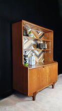 'Apex' - Teak Vintage Mid Century Drinks Cabinet  /  Unit with metallic geometric design