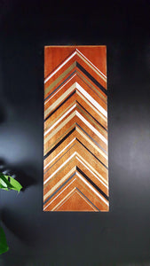 Salvaged vintage wood wall hanging with geometric design