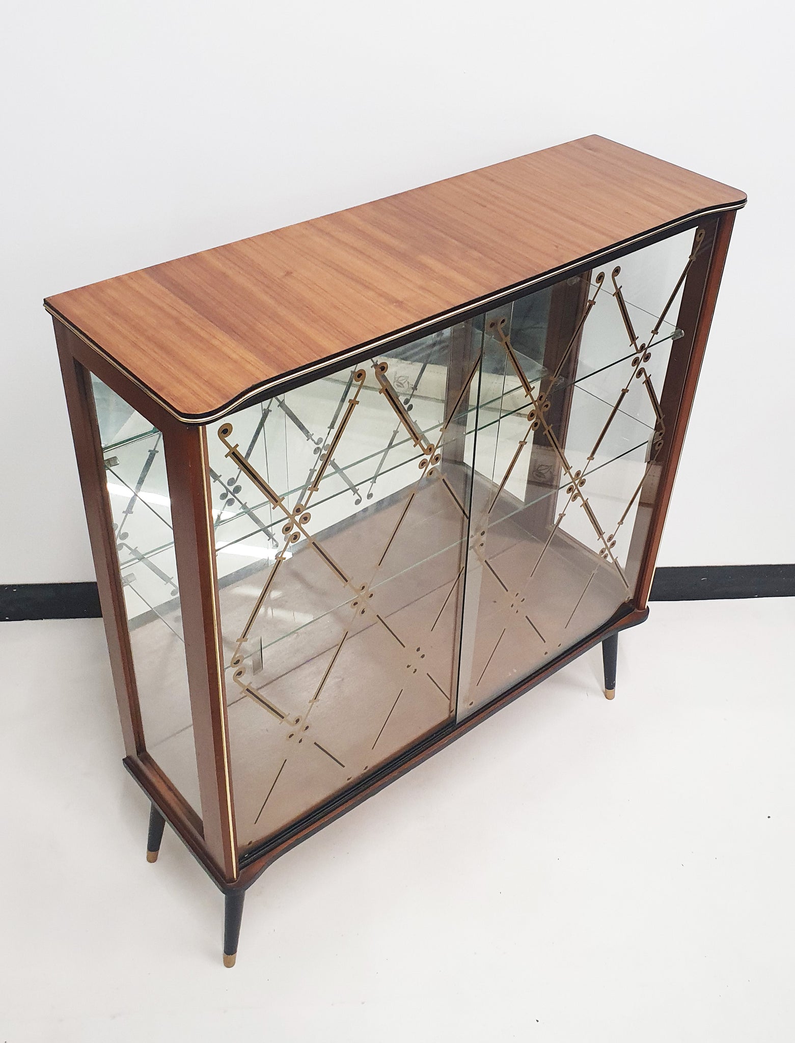 vintage glass display unit