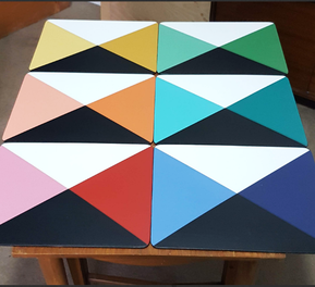 HOW TO GUIDE:  Upcycle old placemats with Geometric designs